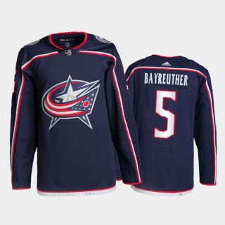 2021-22 Columbus Blue Jackets Gavin Bayreuther Pro Authentic Jersey Navy Home Uniform