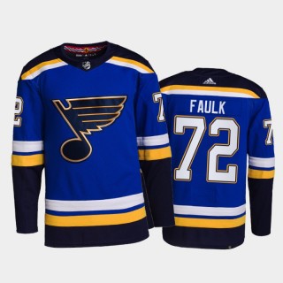 Justin Faulk St. Louis Blues Home Jersey 2021-22 Blue #72 Primegreen Authentic Pro Uniform