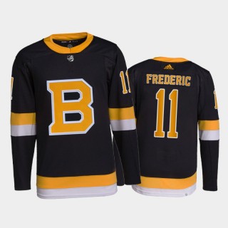 2021-22 Boston Bruins Trent Frederic Primegreen Authentic Jersey Black Home Uniform