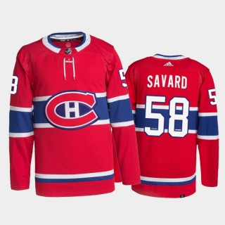2021-22 Montreal Canadiens David Savard Home Jersey Red Primegreen Authentic Pro Uniform