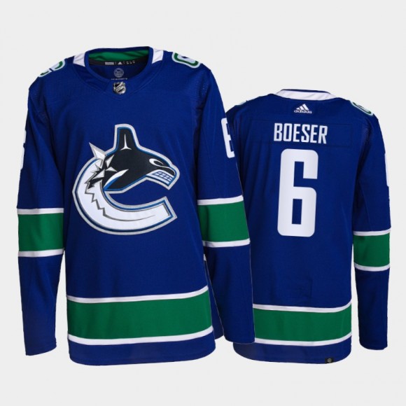 2021-22 Vancouver Canucks Brock Boeser Primegreen Authentic Jersey Blue Home Uniform