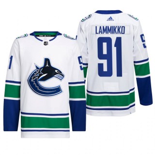 Juho Lammikko Vancouver Canucks Away Jersey 2022 White #91 Primegreen Authentic Pro Uniform