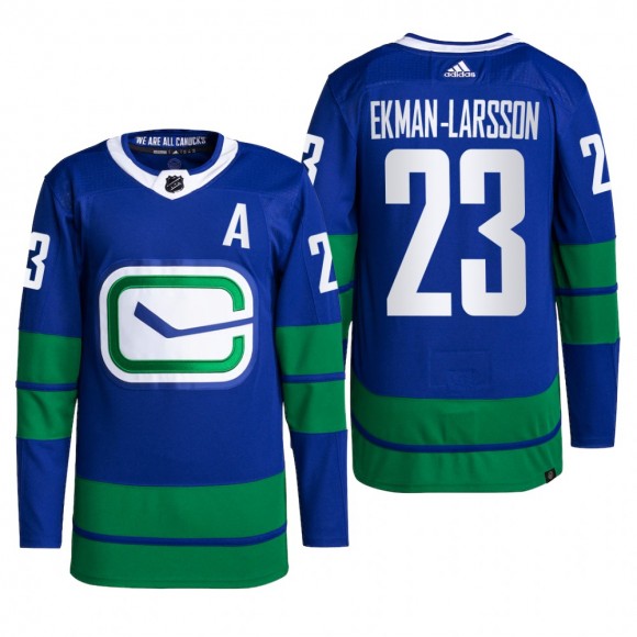 Vancouver Canucks 2022 Alternate Jersey Oliver Ekman-Larsson Blue #23 Primegreen Authentic Pro Uniform