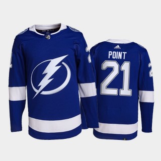 2021-22 Tampa Bay Lightning Brayden Point Primegreen Authentic Jersey Blue Home Uniform
