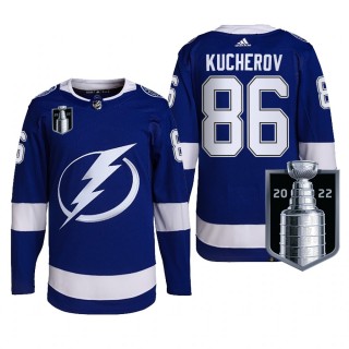 Nikita Kucherov Tampa Bay Lightning 2022 Stanley Cup Playoffs Jersey Blue #86 Authentic Pro Uniform