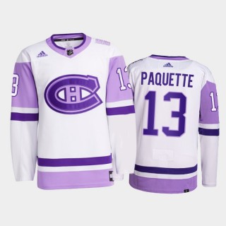 Cedric Paquette 2021 HockeyFightsCancer Jersey Montreal Canadiens White Primegreen