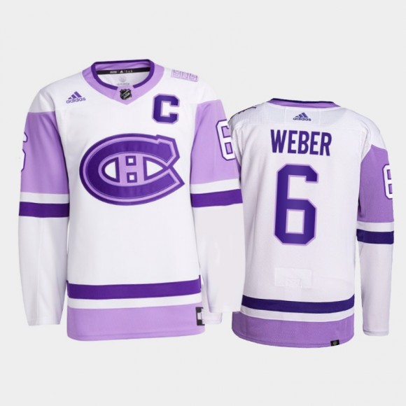 Shea Weber 2021 HockeyFightsCancer Jersey Montreal Canadiens White Primegreen