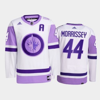 Josh Morrissey 2021 HockeyFightsCancer Jersey Winnipeg Jets White Primegreen