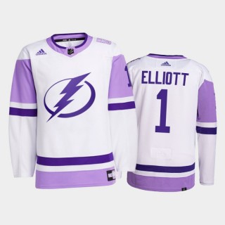 Brian Elliott 2021 HockeyFightsCancer Lightning White Primegreen Jersey
