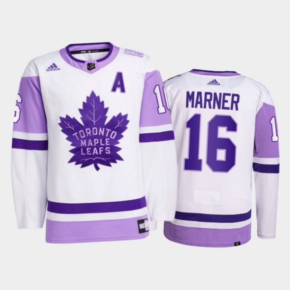 Mitch Marner 2021 HockeyFightsCancer Jersey Toronto Maple Leafs White Primegreen