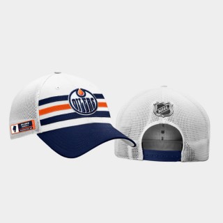 Men Edmonton Oilers Authentic Pro Snapback On Stage 2021 NHL Draft White Hat