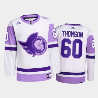 Lassi Thomson 2021 HockeyFightsCancer Jersey Ottawa Senators White Primegreen