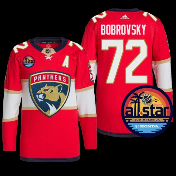 2023 NHL All-Star Florida Panthers Sergei Bobrovsky Jersey Authentic Pro Red #72 Uniform