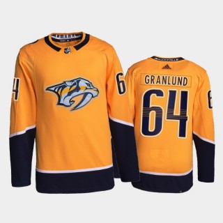 2021-22 Nashville Predators Mikael Granlund Primegreen Authentic Jersey Gold Home Uniform