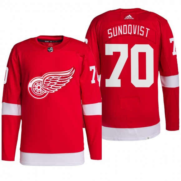Detroit Red Wings 2022 Home Jersey Oskar Sundqvist Red #70 Primegreen Authentic Pro Uniform