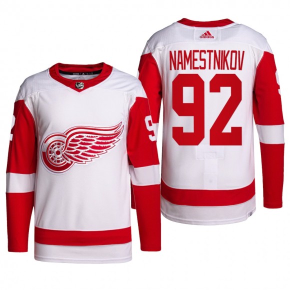 2022 Detroit Red Wings Vladislav Namestnikov Away Jersey White Primegreen Authentic Pro Uniform