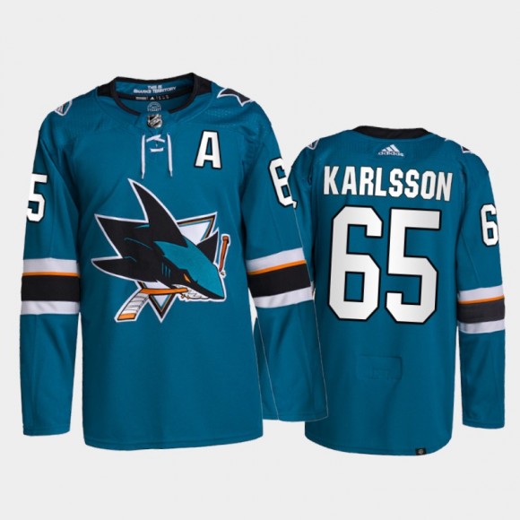 2021-22 San Jose Sharks Erik Karlsson Home Jersey Teal Primegreen Authentic Pro Uniform