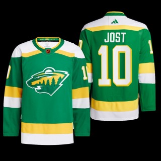 Minnesota Wild 2022 Reverse Retro 2.0 Jersey Tyson Jost Green #10 Authentic Pro Uniform
